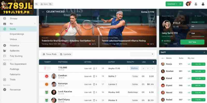 Live tennis wagering interface with real-time odds updates